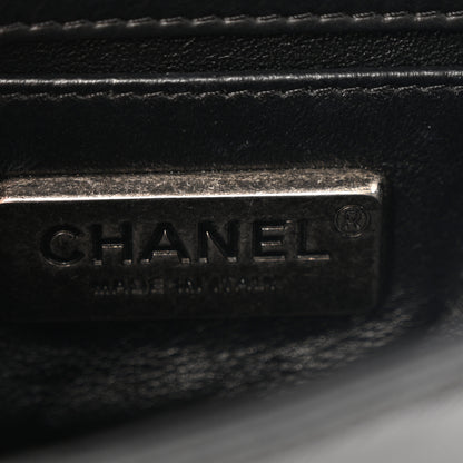 Chanel Galuchat Stingray Mini Boy Flap  Black Silver 6 of 11