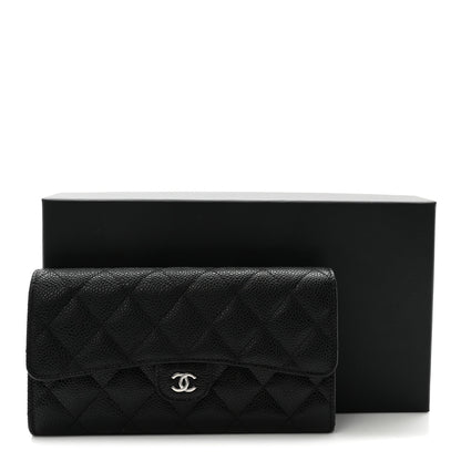 Chanel Caviar Quilted Large Gusset Flap Wallet Black 9 of 9