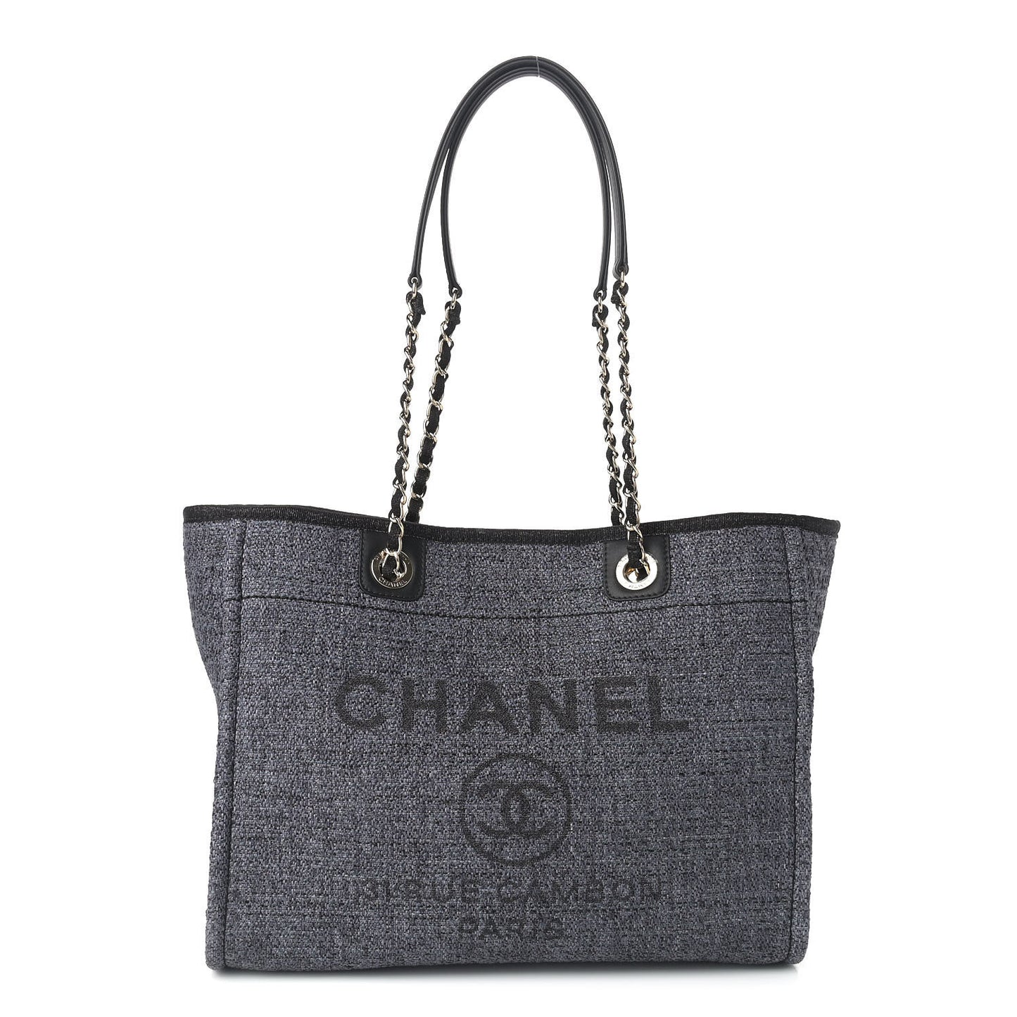 Lurex Boucle Small Deauville Tote Grey