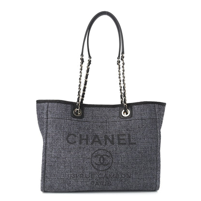Chanel Lurex Boucle Small Deauville Tote Grey 1 of 9