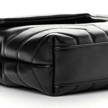 Saint Laurent Calfskin Y Quilted Monogram Toy Loulou Crossbody Bag Black 9 of 16