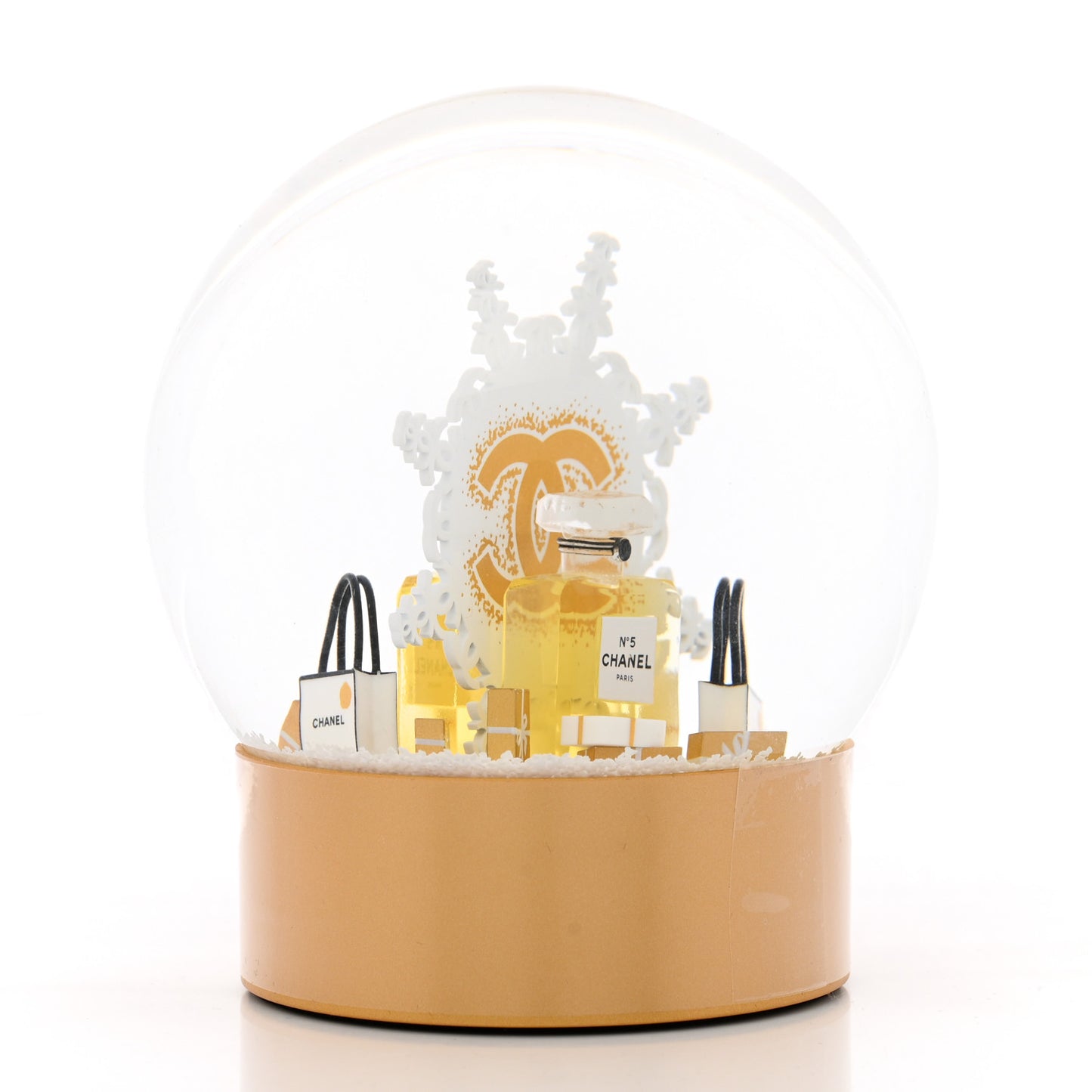 Glass N°5 Perfume Bottle Snow Globe