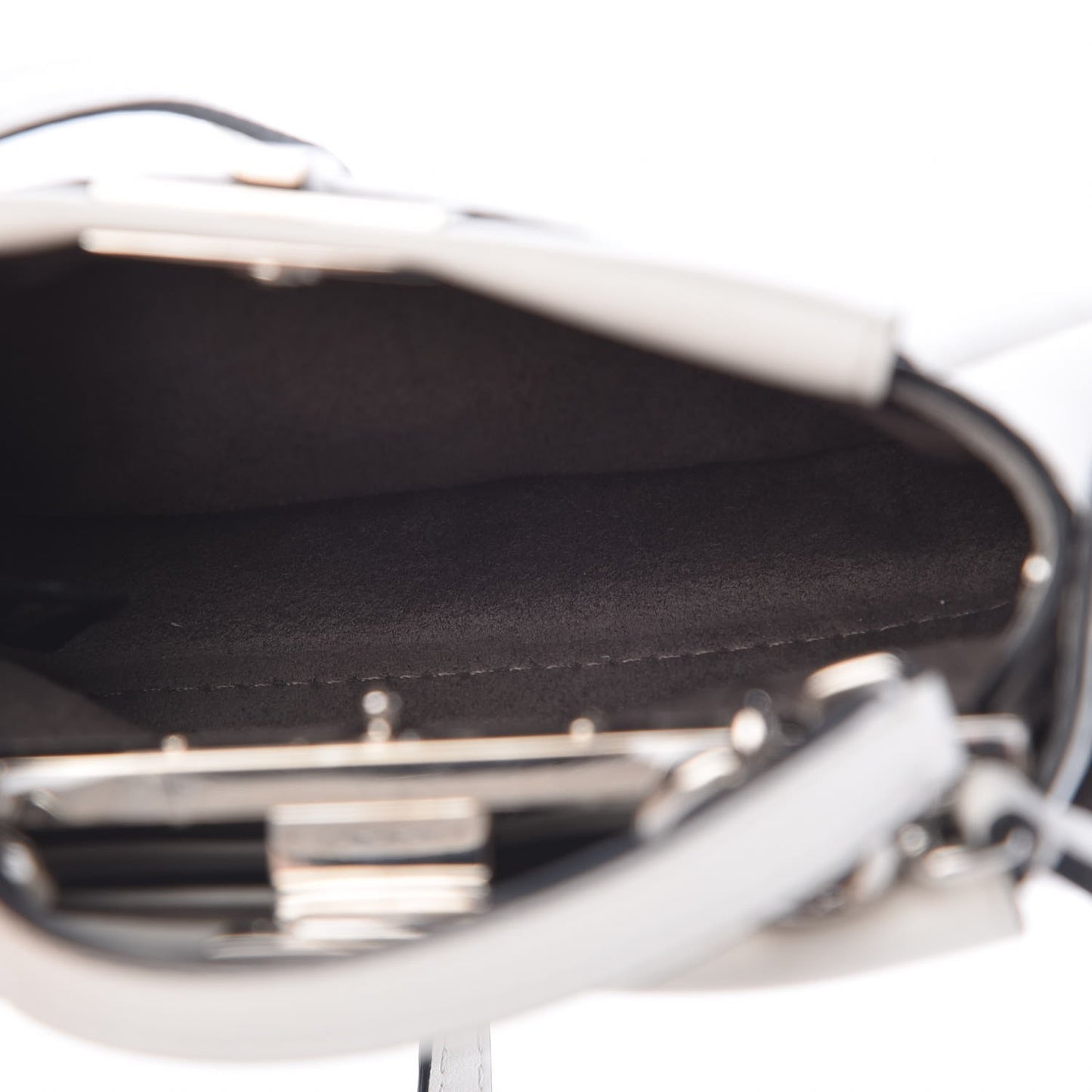 Shiny Nappa Micro Peekaboo Iconic Satchel White