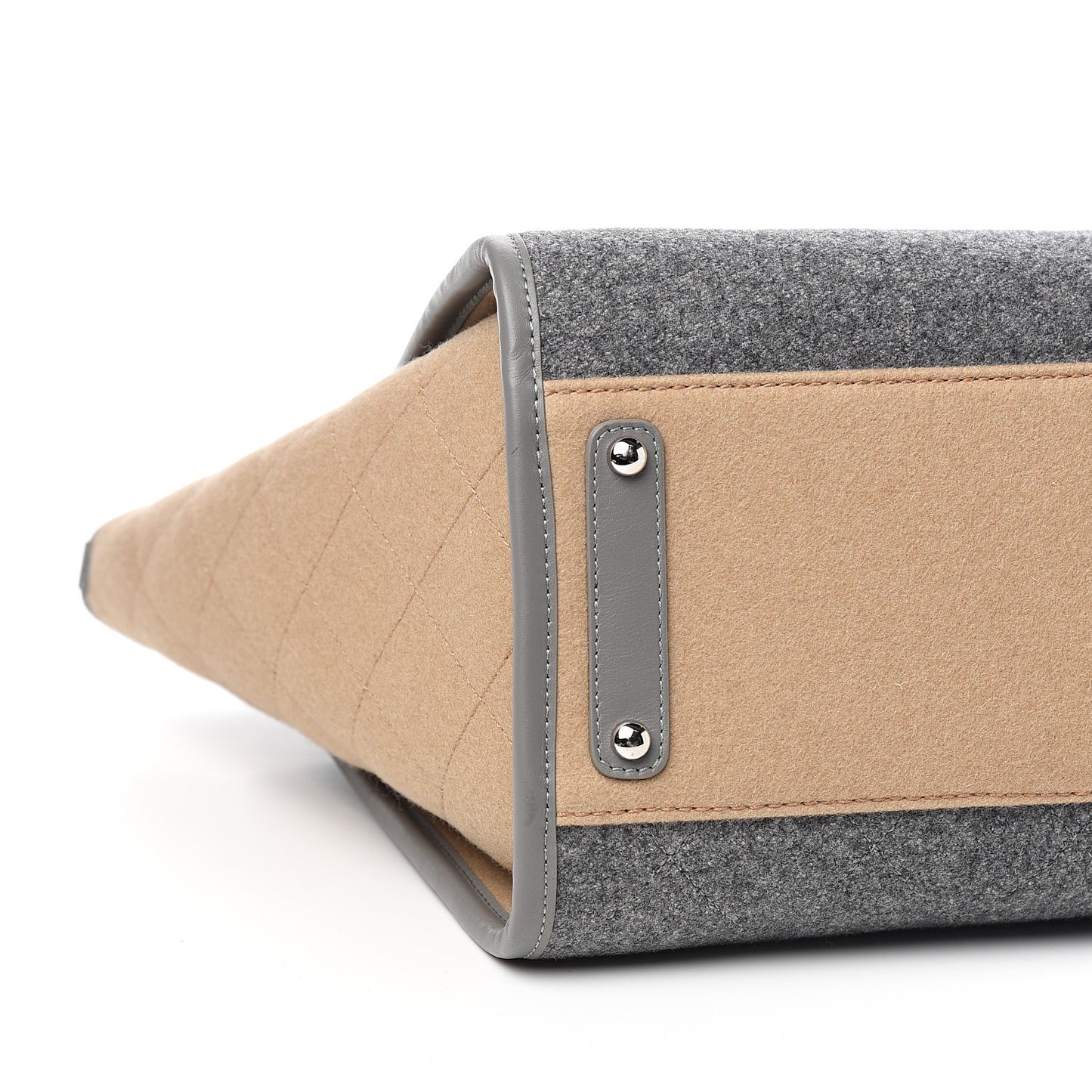 Wool Felt Large Deauville Tote Grey Beige