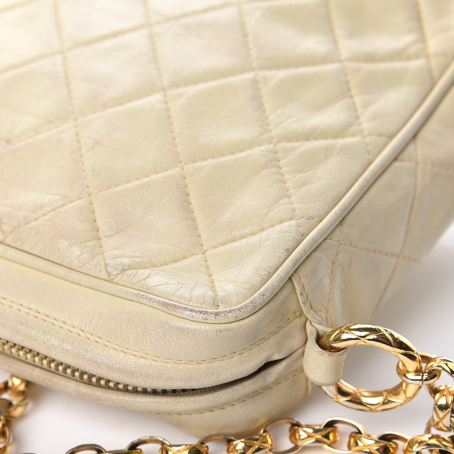 Chanel Lambskin Quilted Tassel Camera Case Pouch Beige 21 of 24