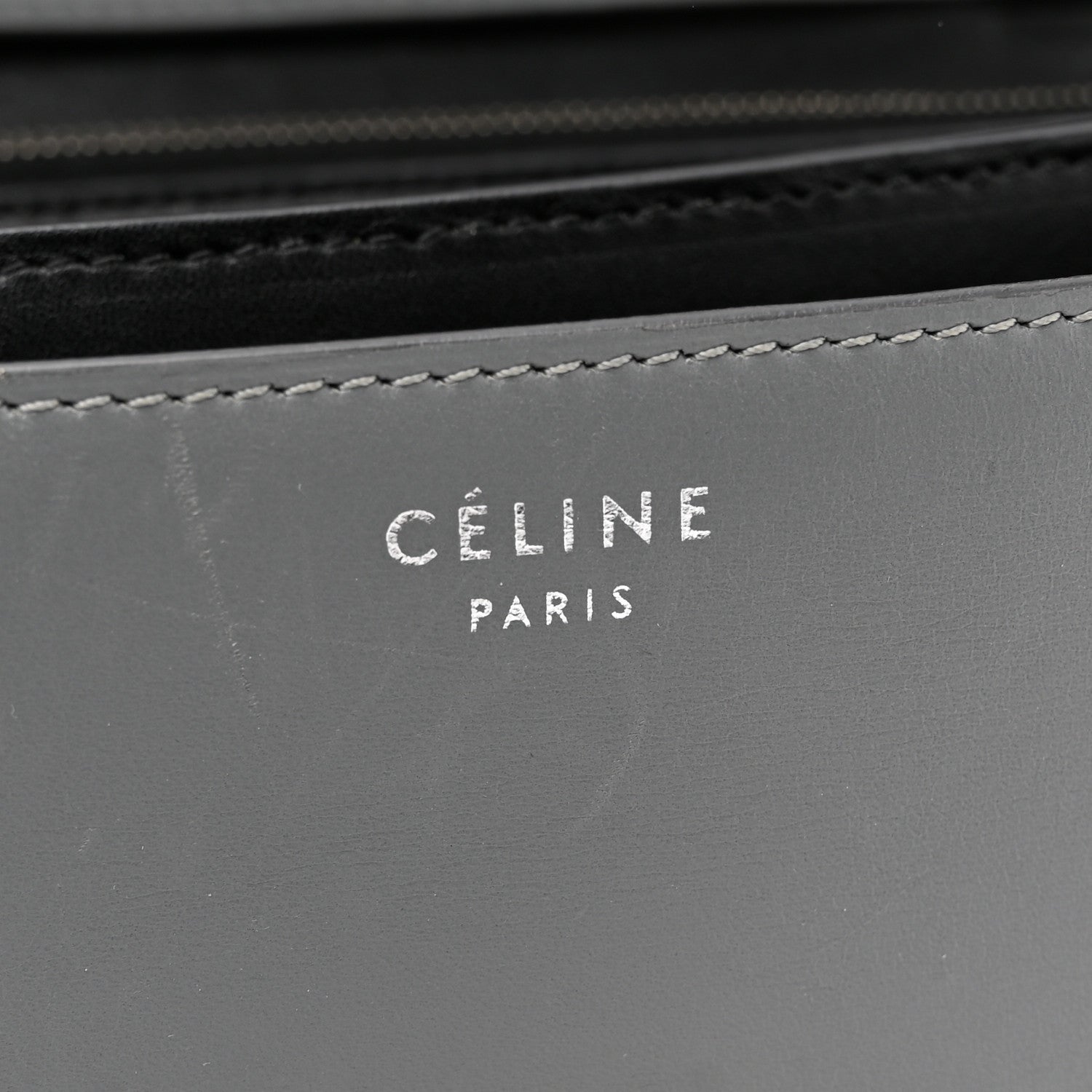 Celine Smooth Calfskin Medium Classic Box Flap Bag Storm 6 of 13