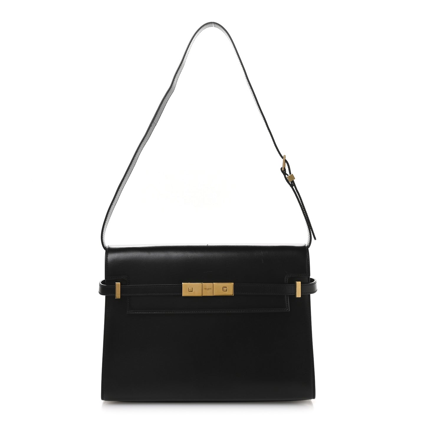 Smooth Calfskin Manhattan Shoulder Bag Black