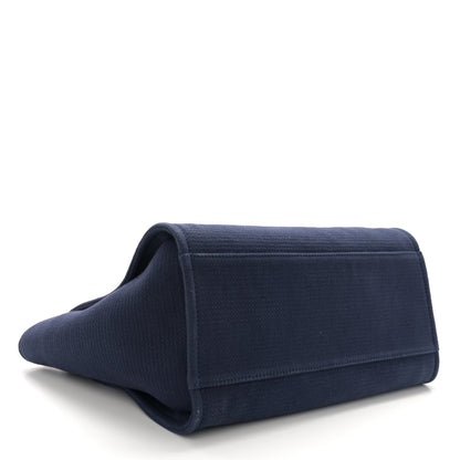 Chanel Mixed Fibers Calfskin Medium Deauville Tote Navy Blue 5 of 11