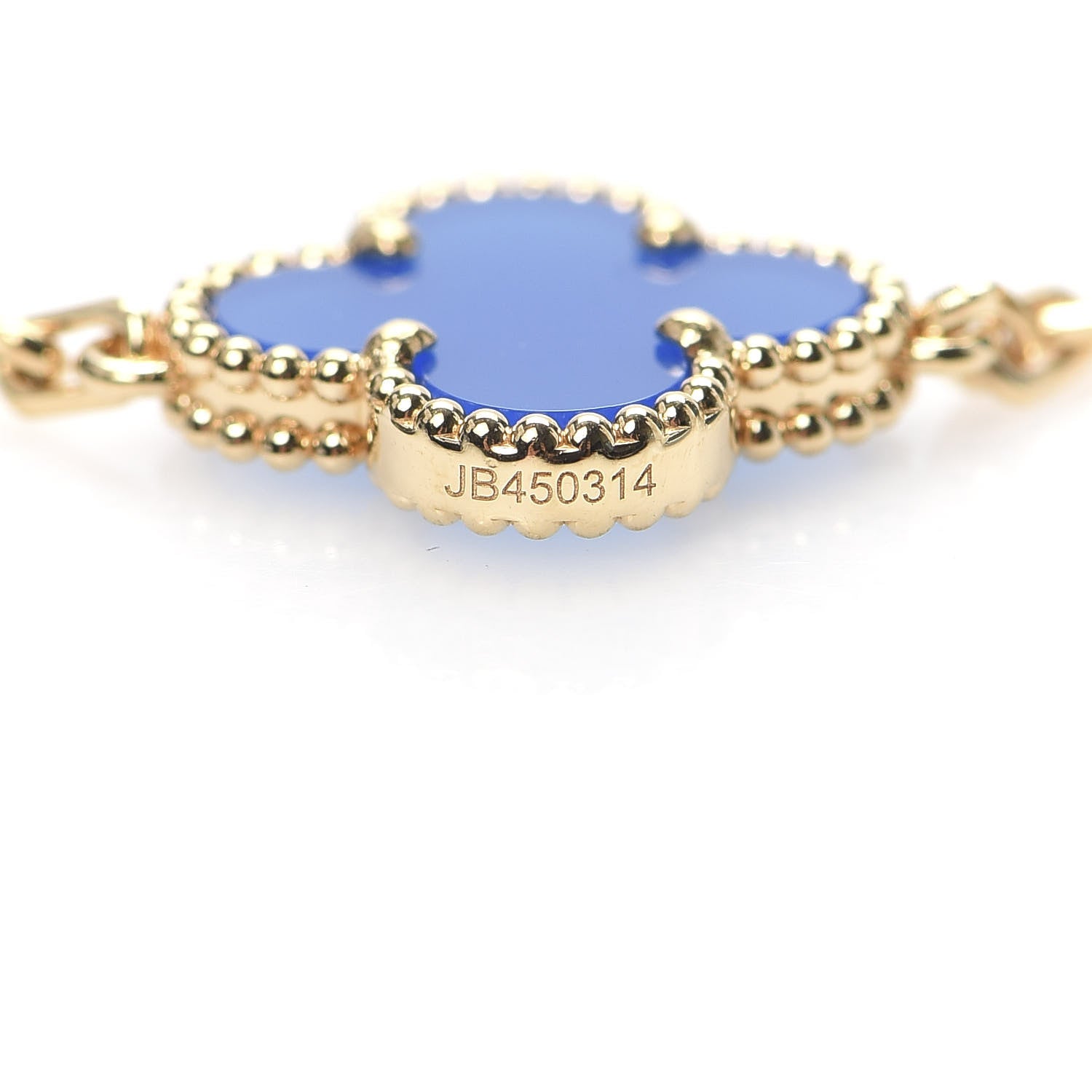 Van Cleef & Arpels 18K Yellow Gold Blue Agate 5 Motifs Vintage Alhambra Bracelet 5 of 8
