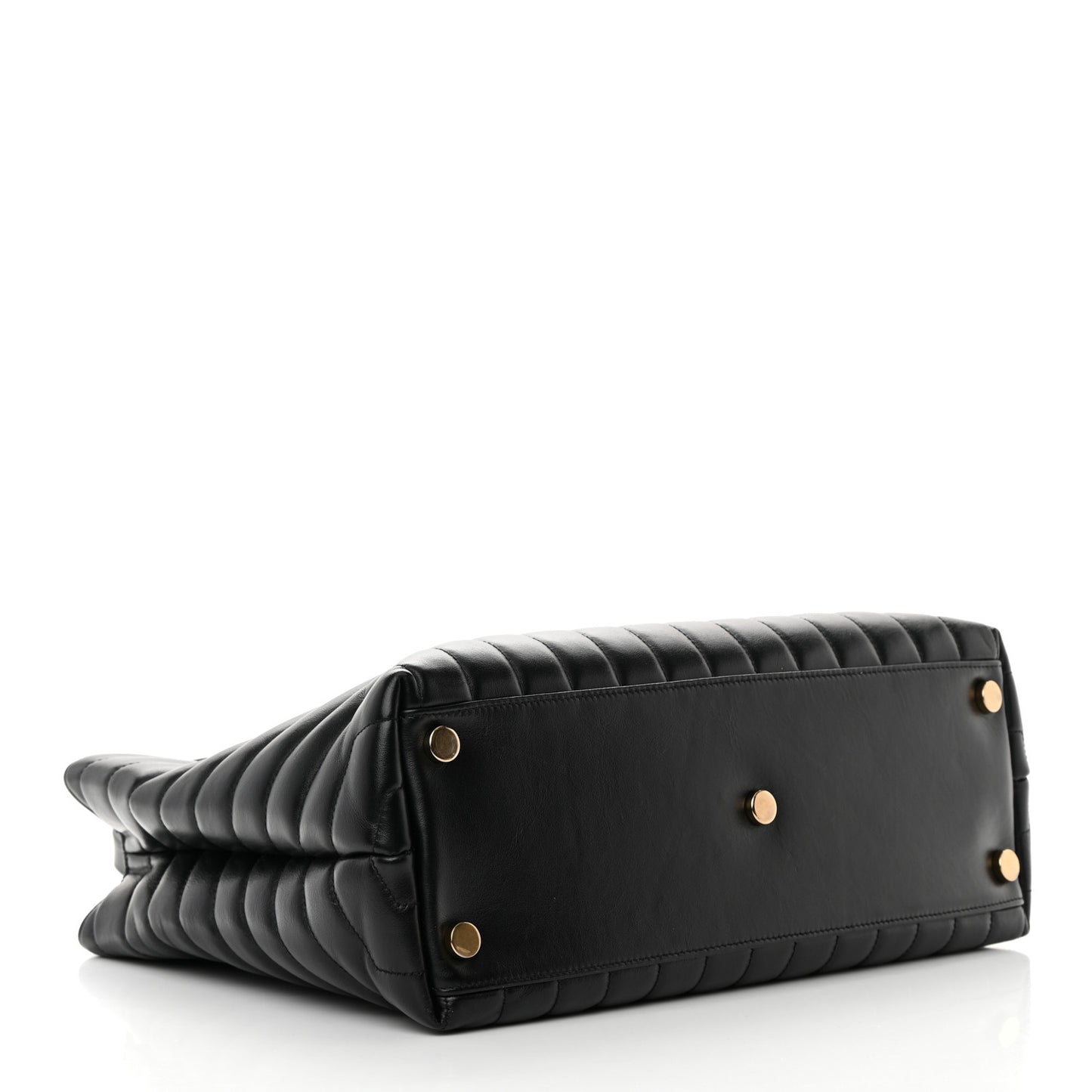 Calfskin Y Quilted Monogram Large Loulou Shopper Black