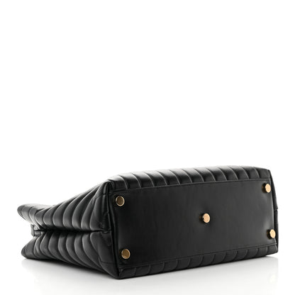 Saint Laurent Calfskin Y Quilted Monogram Large Loulou Shopper Black 4 of 17