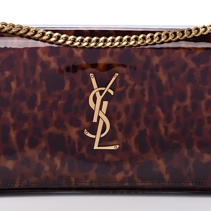 Saint Laurent Patent Chain Wallet Tortoise 6 of 9