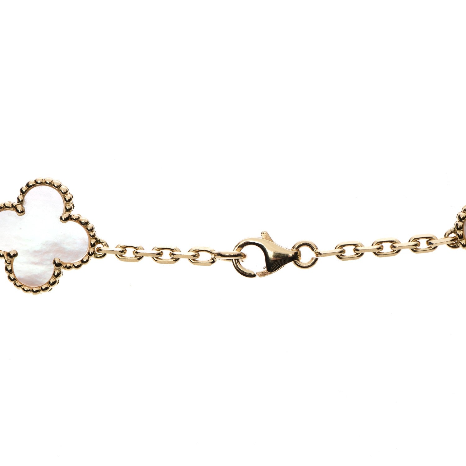 Van Cleef & Arpels 18K Yellow Gold Mother of Pearl 10 Motifs Vintage Alhambra Necklace 5 of 6