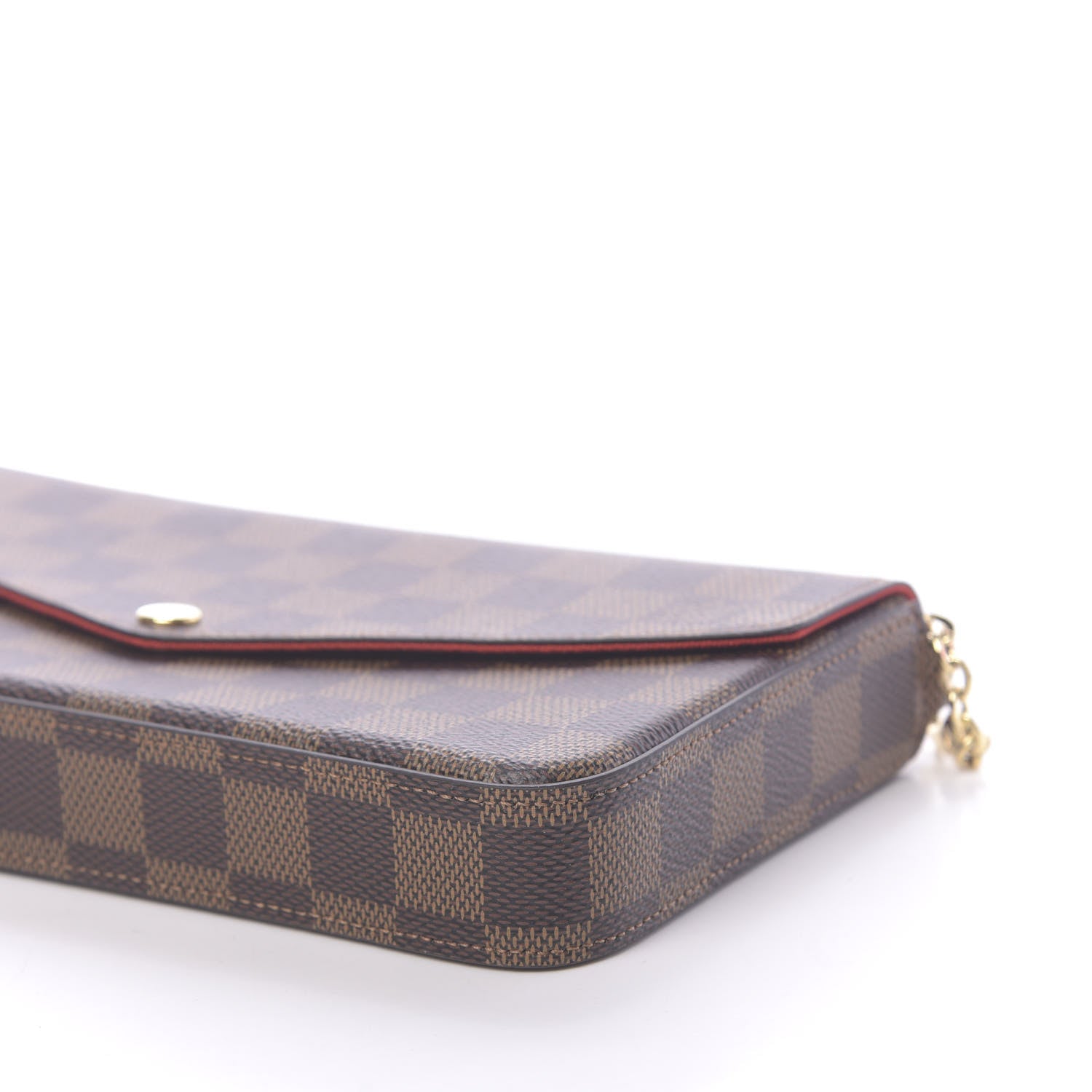 Louis Vuitton Damier Ebene Pochette Felicie Chain Wallet 9 of 10