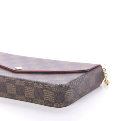 Louis Vuitton Damier Ebene Pochette Felicie Chain Wallet 9 of 10