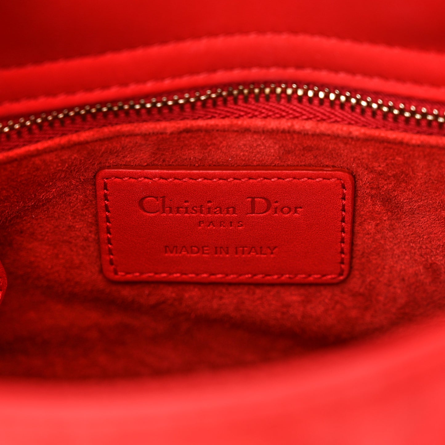 Ultra Matte Calfskin Cannage Mini Lady Dior Red