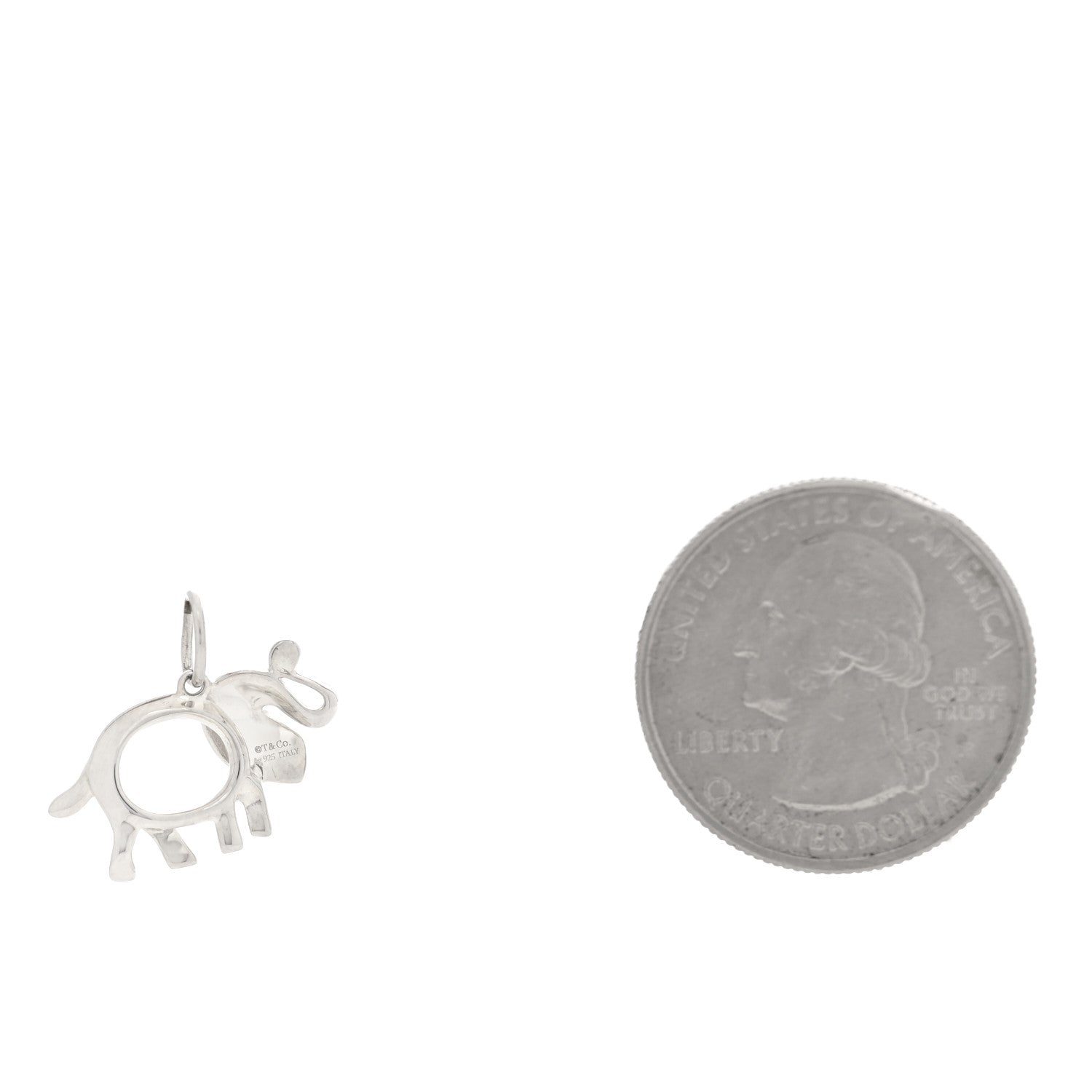 Tiffany Sterling Silver Tsavorite Save the Wild Elephant Charm 2 of 4
