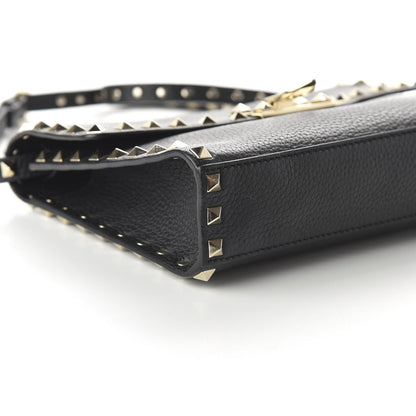 Valentino Garavani Pebbled Calfskin Medium Rockstud Flip Lock Crossbody Bag Black 6 of 9