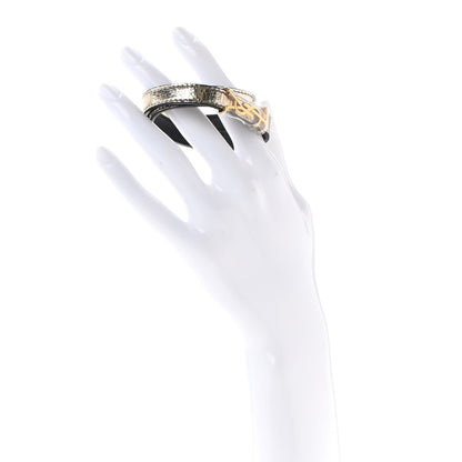 Saint Laurent Metallic Calfskin Double Wrap Bracelet Gold 2 of 6