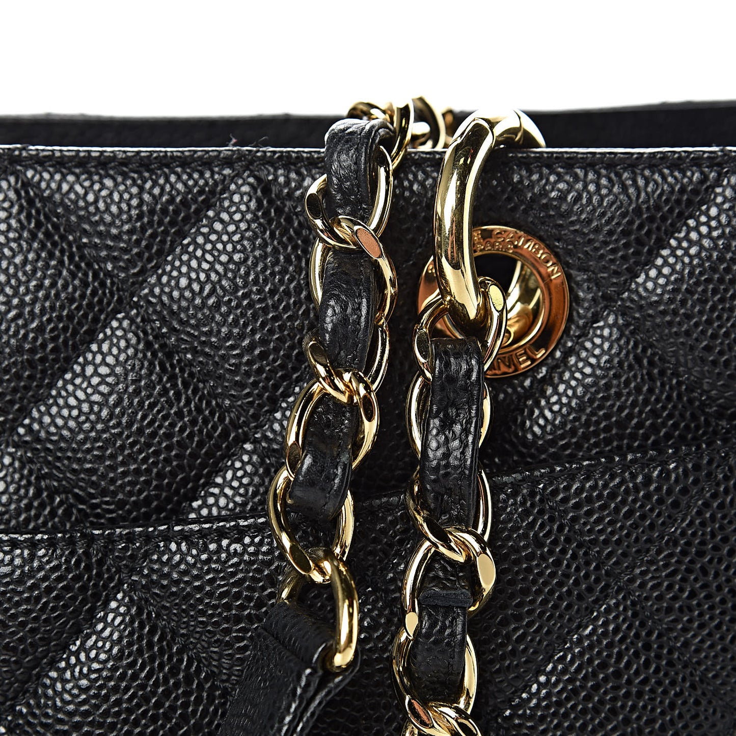 Caviar Quilted Grand Shopping Tote GST Black