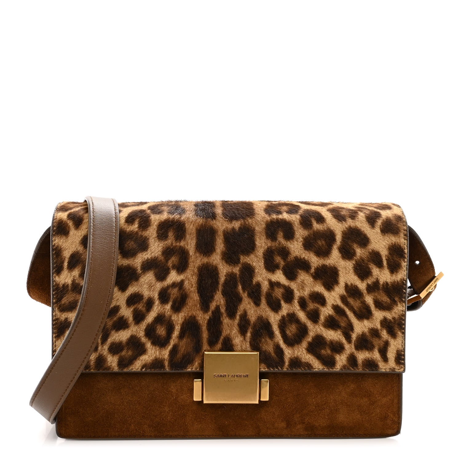 Saint Laurent Pony Hair Suede Leopard Print Medium Bellechasse Brown 1 of 13