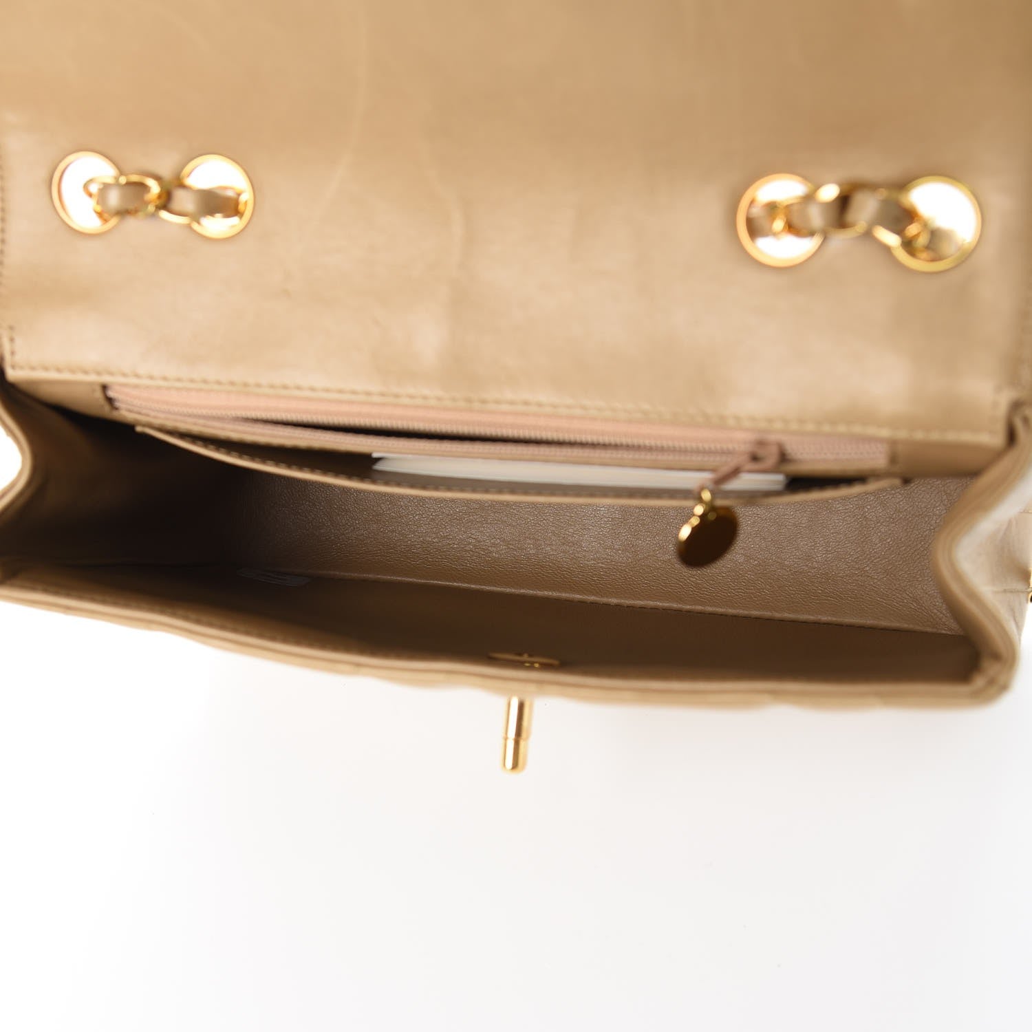 Chanel Lambskin Vertical Quilt Small Single Flap Beige 6 of 11