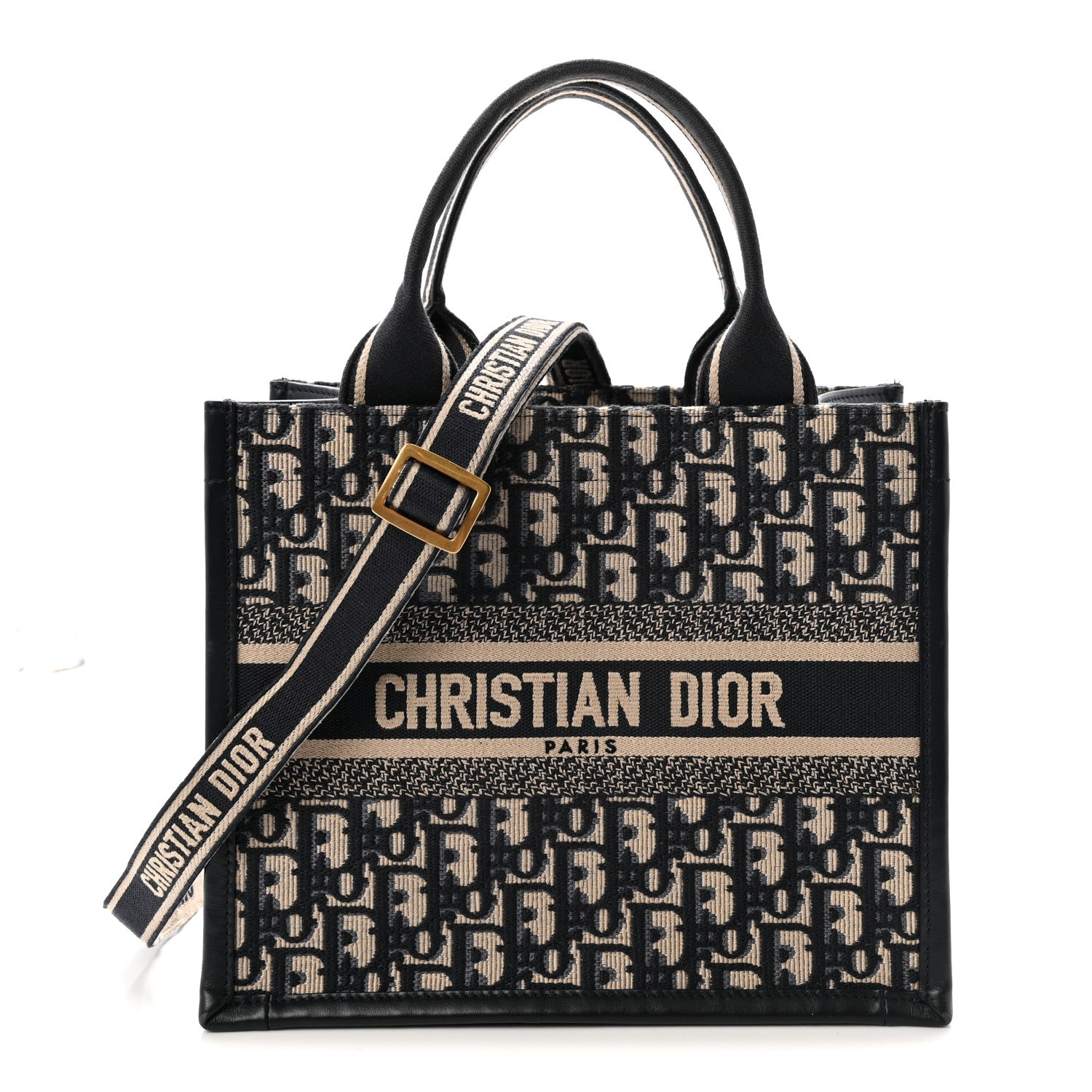 Christian Dior Oblique Calfskin Small Book Tote With Strap Blue Multicolor 1 of 9