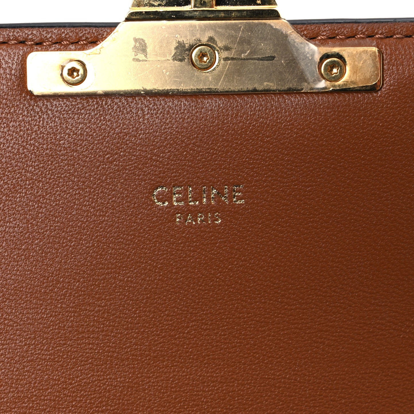 Canvas Calfskin Triomphe Shoulder Bag Tan