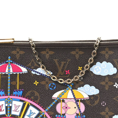 Louis Vuitton Monogram 2020 Christmas Animation Big Wheel Double Zip Pochette Rose Ballerine 8 of 12