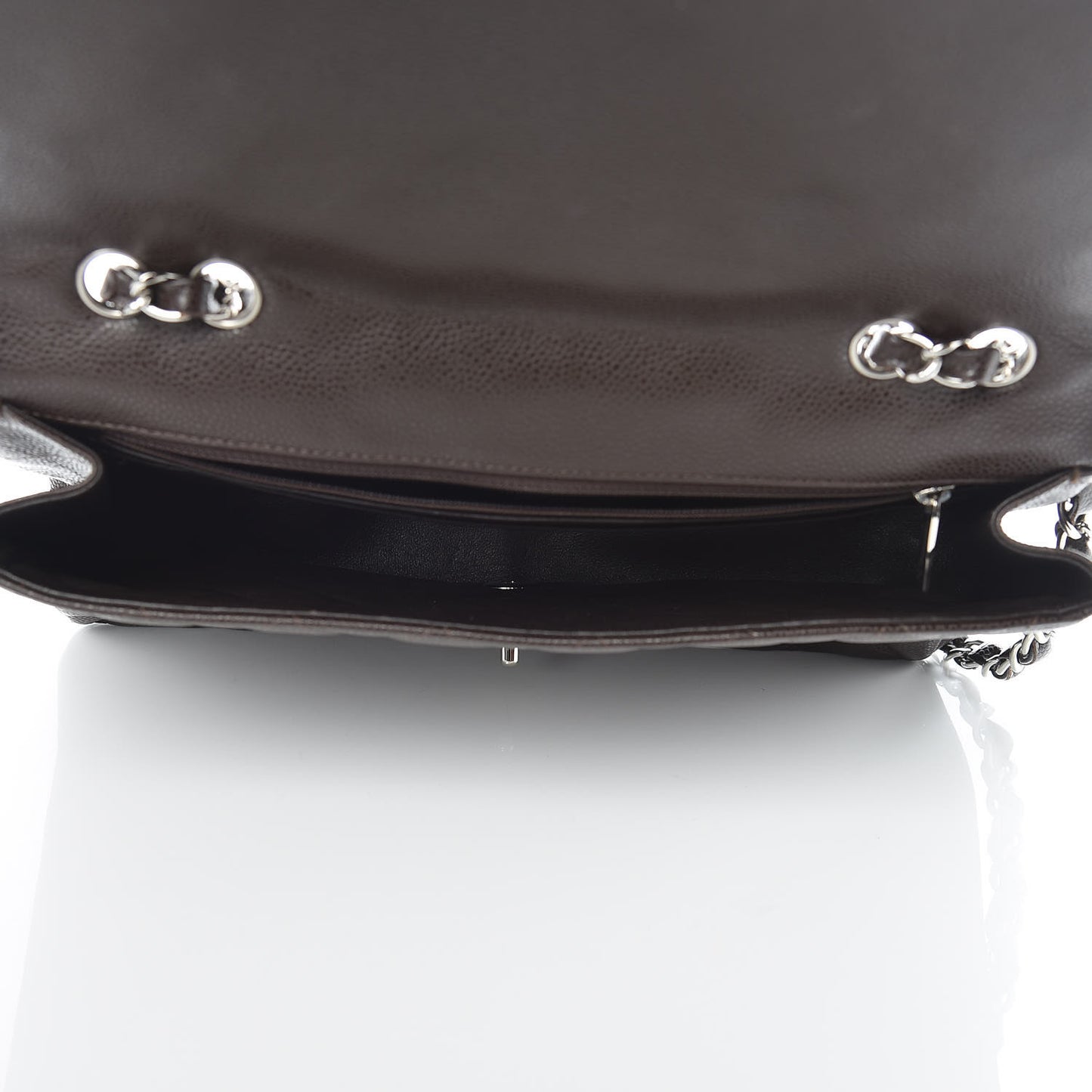 Caviar Quilted Jumbo Single Flap Dark Brown