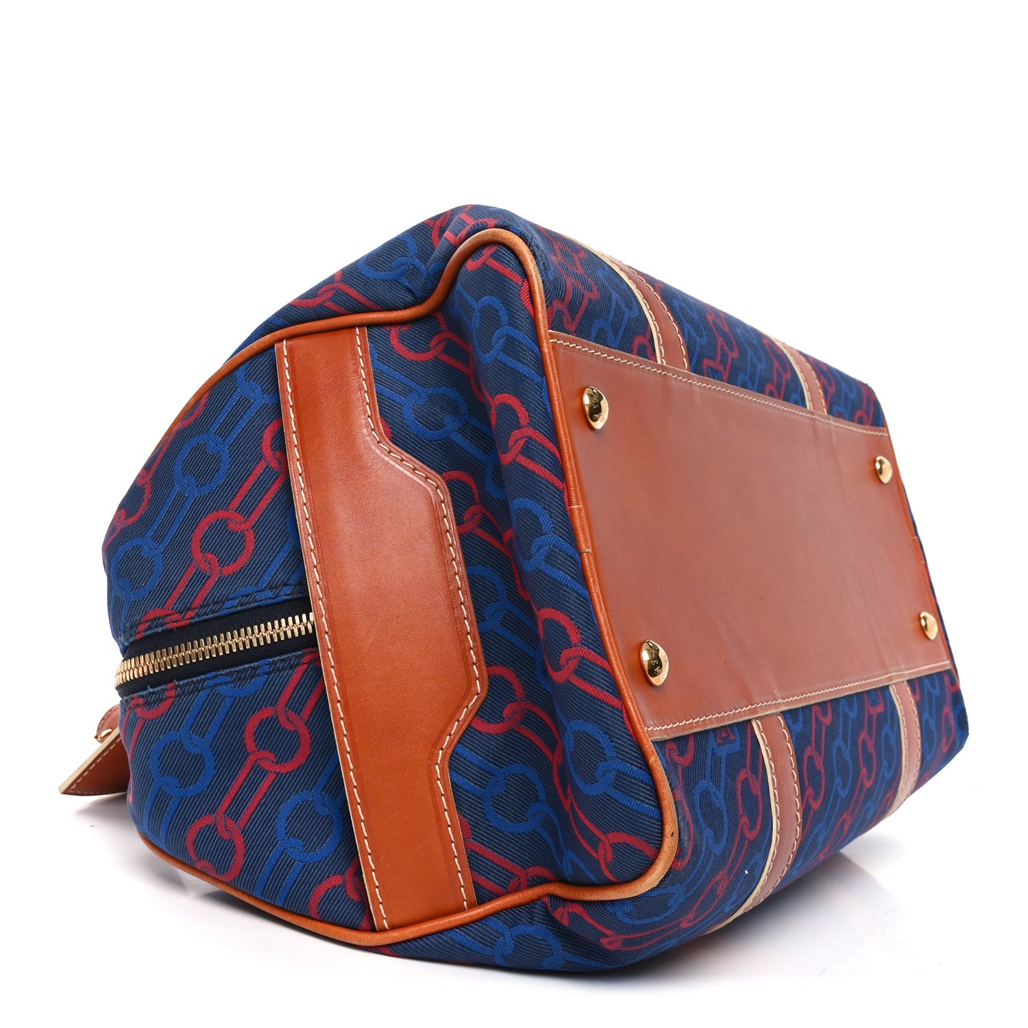 Louis Vuitton Calfskin Canvas Ouvea Keepall 40  Blue Red 8 of 9