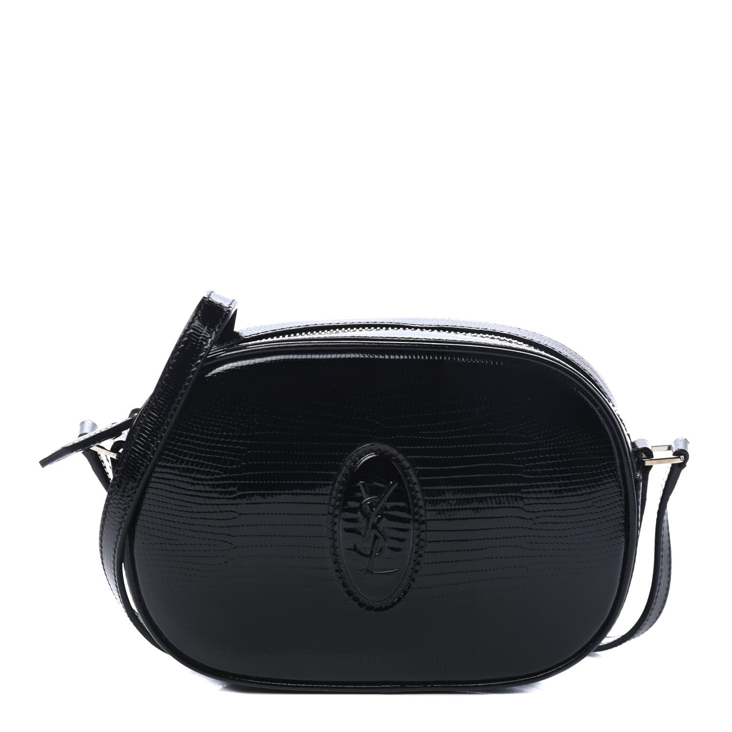 Saint Laurent Calfskin Lizard Embossed Le 61 Camera Bag Black 1 of 4