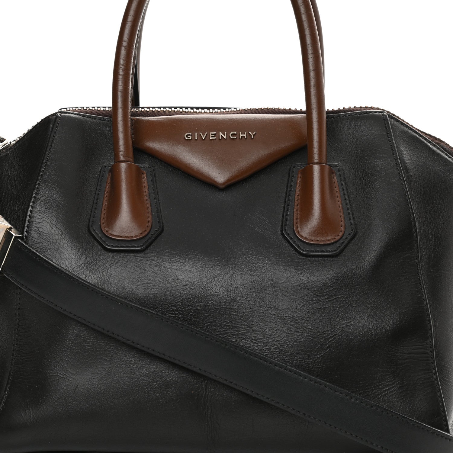 Givenchy Calfskin Medium Bi-Color Antigona Black Brown 7 of 21