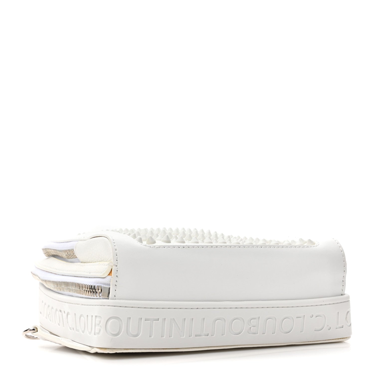 Christian Louboutin Calfskin Mens Loubifunk Spiked Bag White 4 of 13