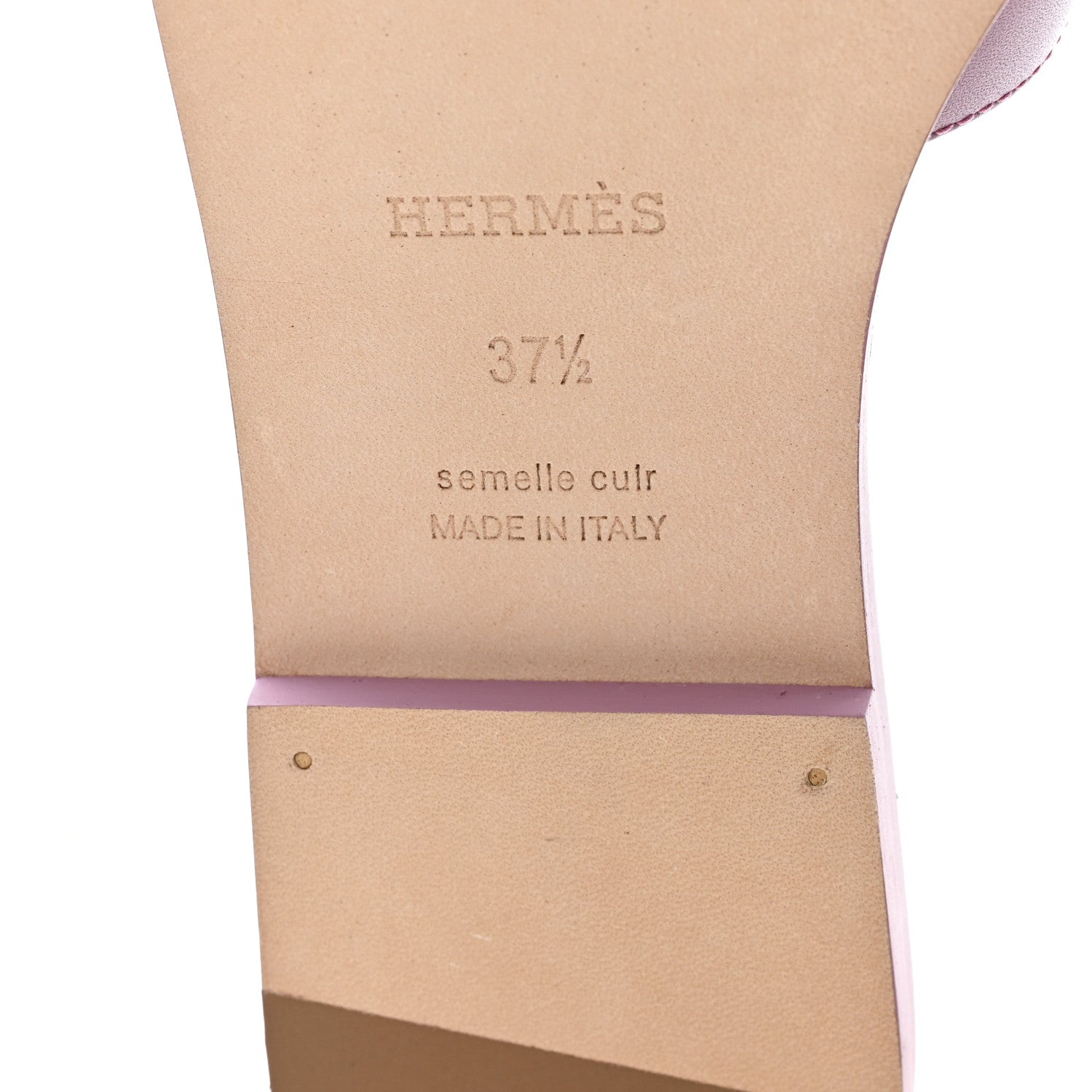 Hermes Calfskin Oran Sandals 37.5 Bruyère 7 of 10