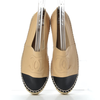 Chanel Lambskin CC Espadrilles 36 Beige Black 5 of 10
