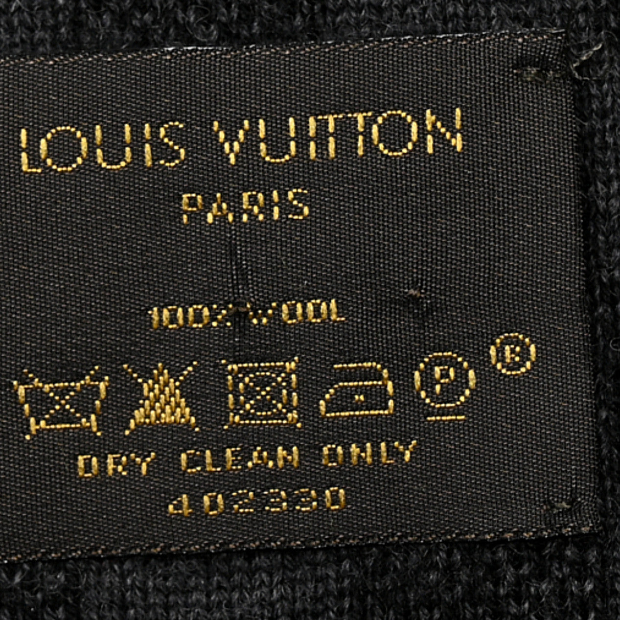 Wool Damier Graphite Scarf Black