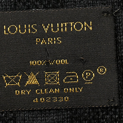 Louis Vuitton Wool Damier Graphite Scarf Black 4 of 4