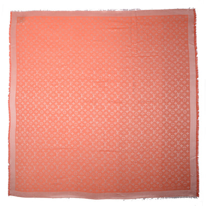 Louis Vuitton Wool Silk Monogram Denim Shawl Piment 3 of 5