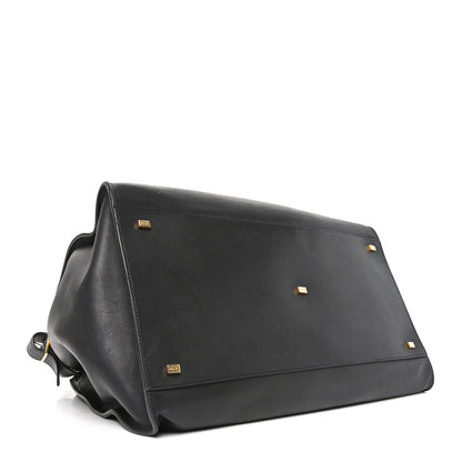 The Row Polished Saddle Calfskin Soft Margaux 17 Black 4 of 9