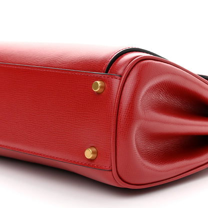 Valentino Garavani Grainy Calfskin Mini Rockstud Alcove Top-Handle Bag Rouge Pur 9 of 10