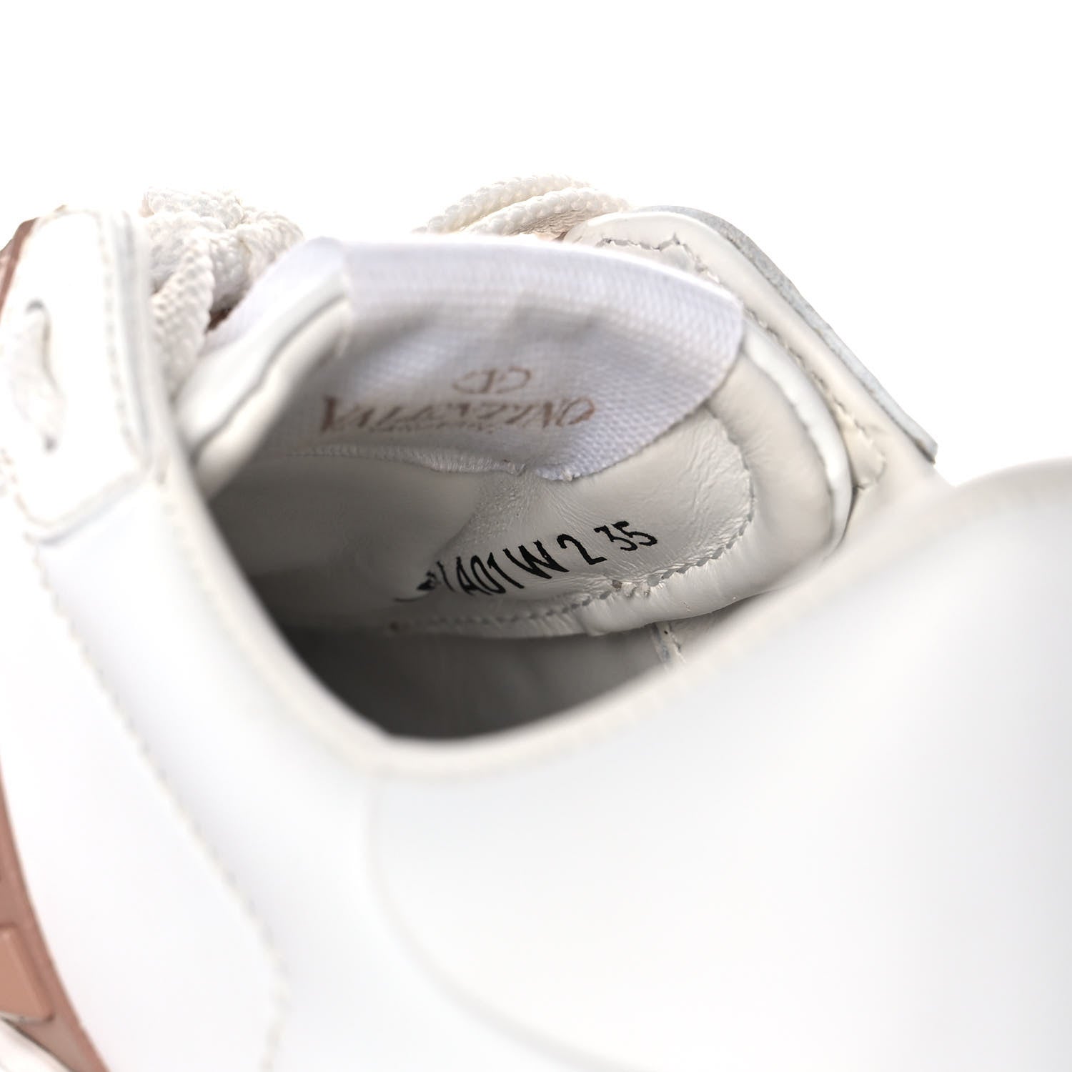 Valentino Garavani Calfskin Rockstud Untitled Open Sneakers 35 White Rose Cannelle 8 of 12