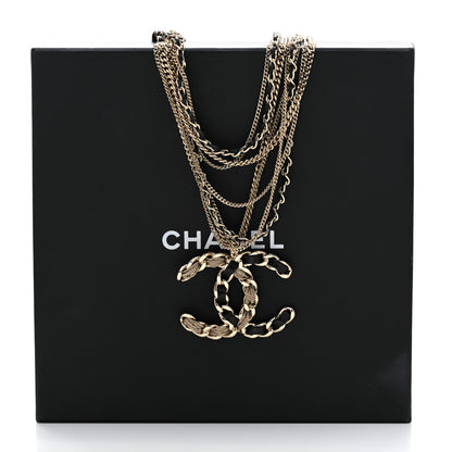 Chanel Lambskin Chain CC Multi Strand Necklace Gold Black 5 of 5