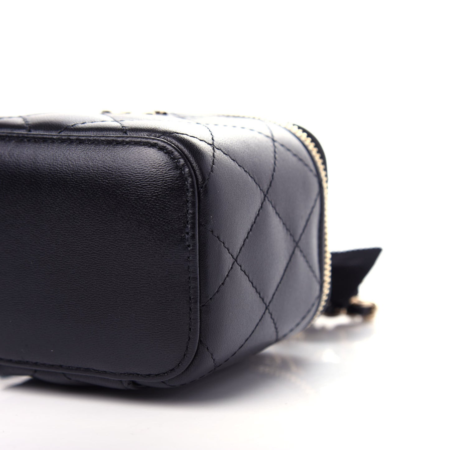 Lambskin Quilted My Chanel Lady Vanity Case With Chain Black