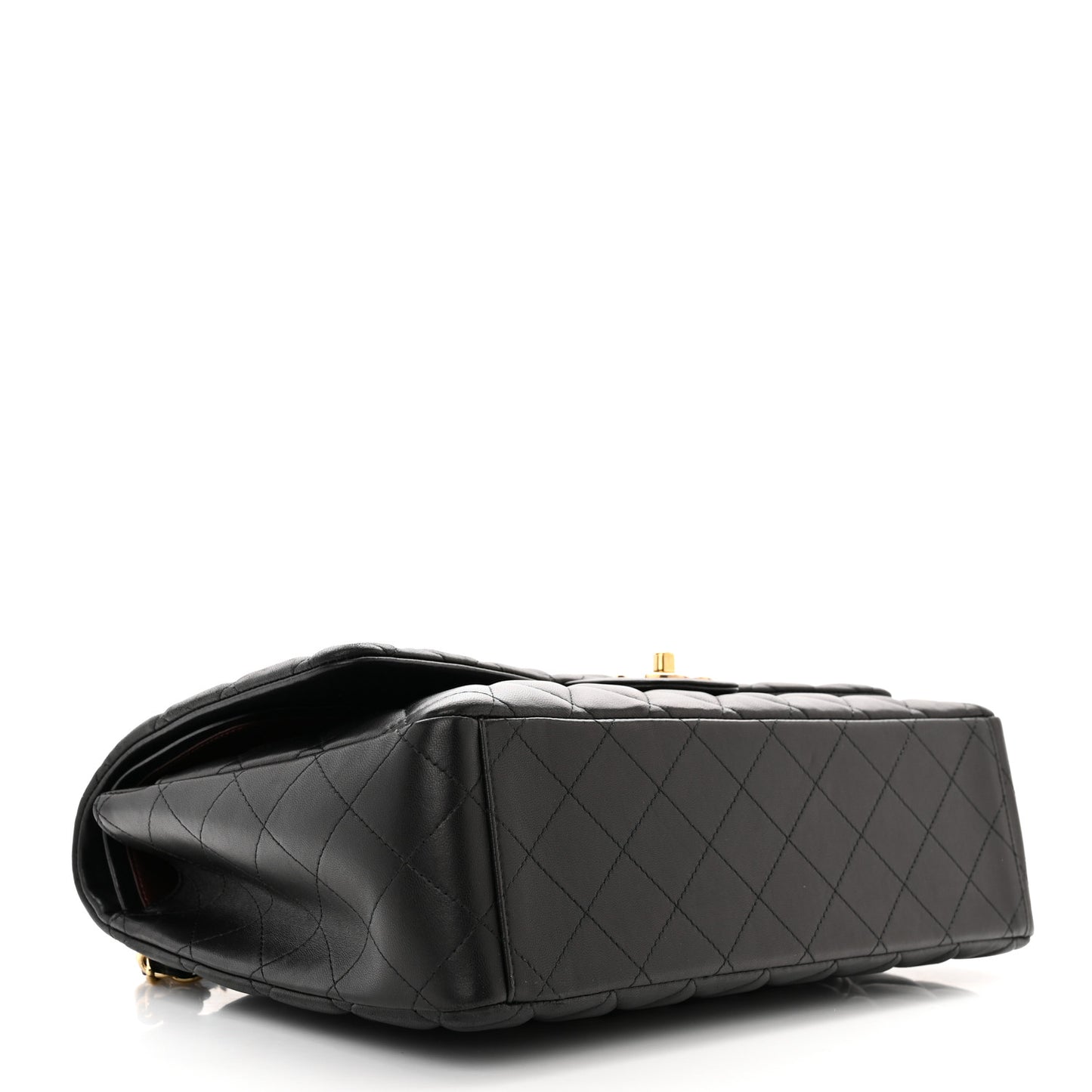 Lambskin Quilted Maxi Double Flap Black