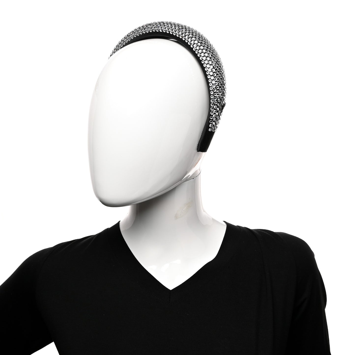 Satin Crystal Embellished Headband Metal