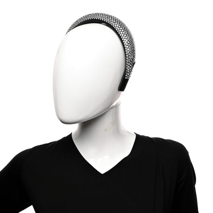 Prada Satin Crystal Embellished Headband Metal 2 of 6