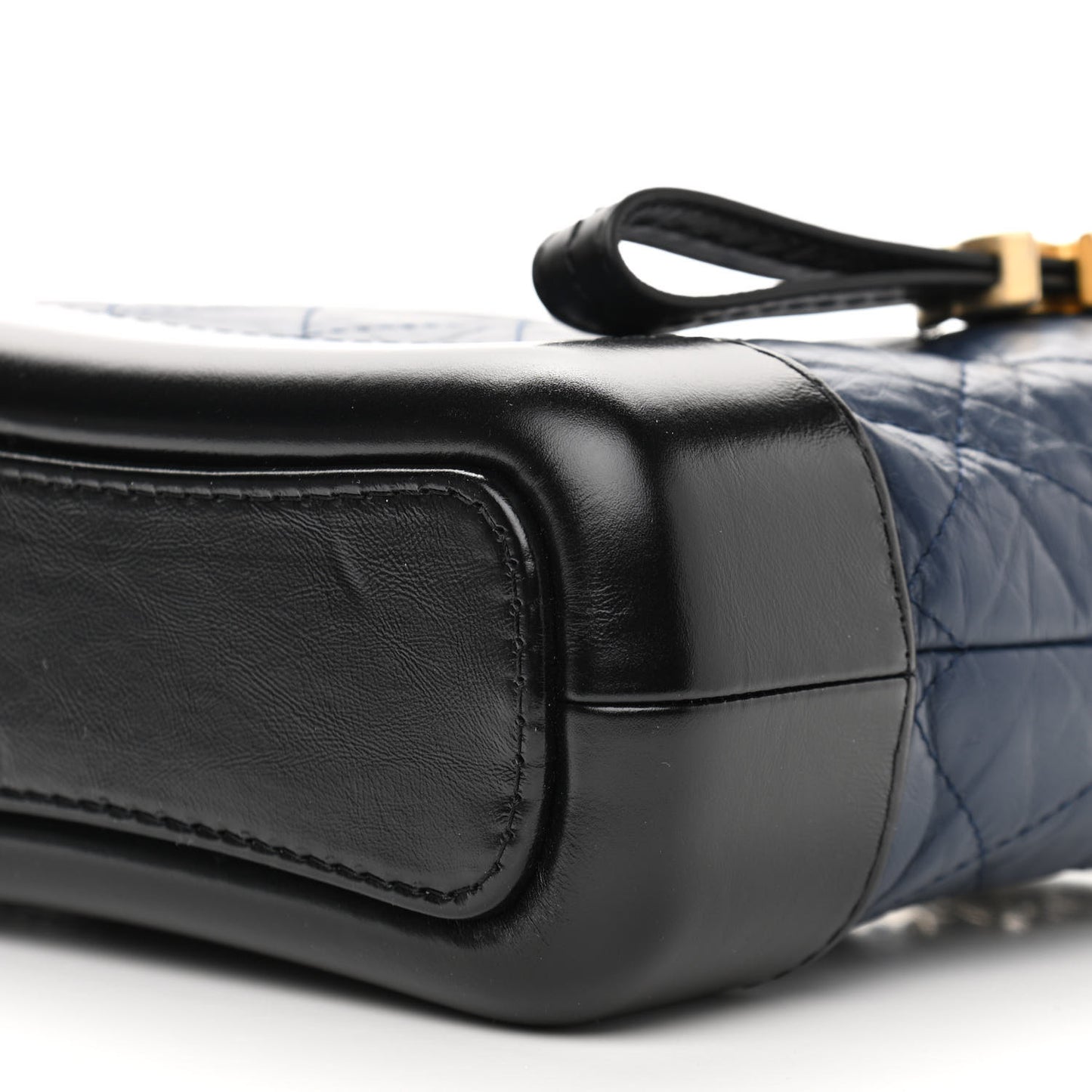 Aged Calfskin Quilted Small Gabrielle Hobo Navy Black