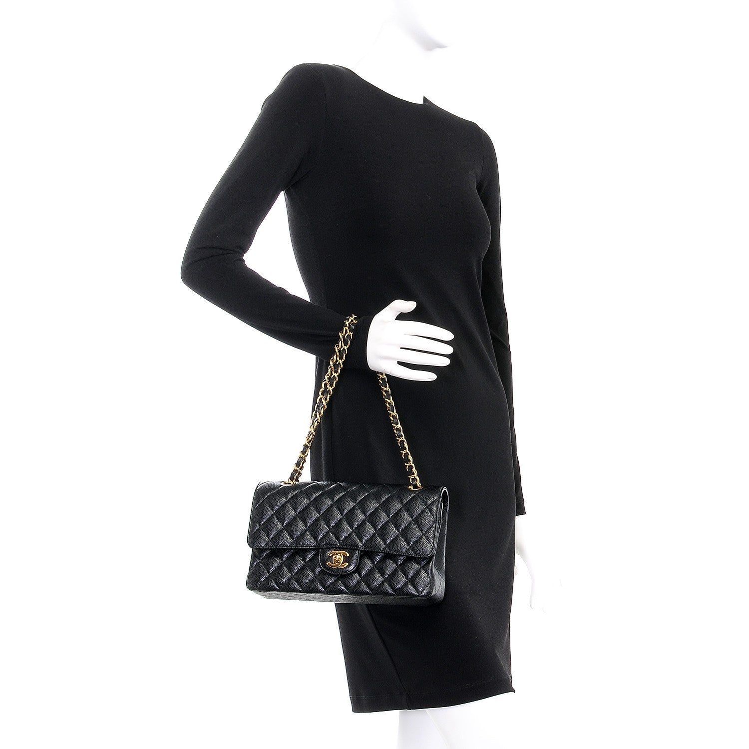 Chanel Caviar Quilted Medium Double Flap Black 3 of 10