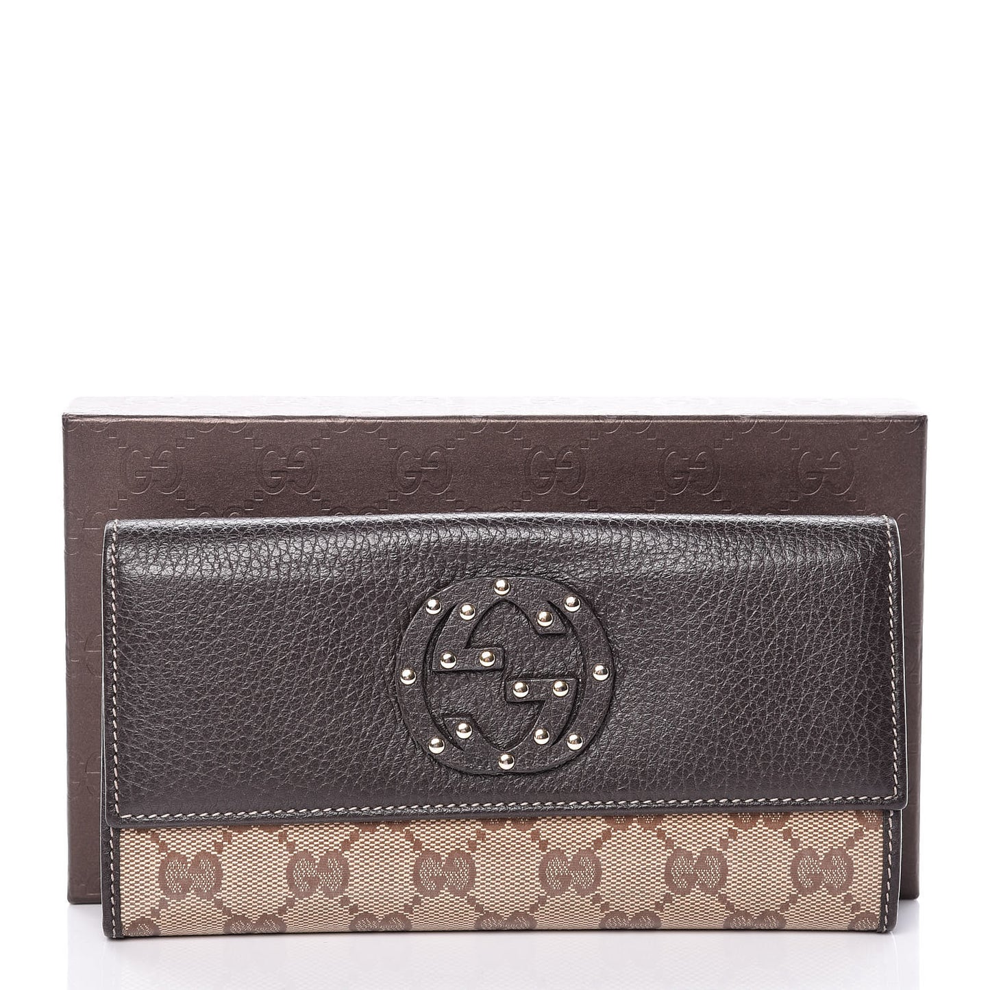 Calfskin Monogram Blondie Continental Wallet Dark Brown